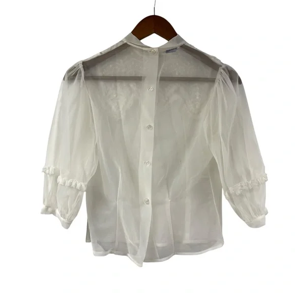 Mark Lee Original 1950s Sheer White Top - Picture 2 of 7